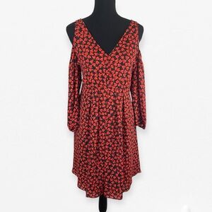 Colleen Atwood Disney Dress Alice Thru Looking Glass Cold Shoulder Hearts Red XL